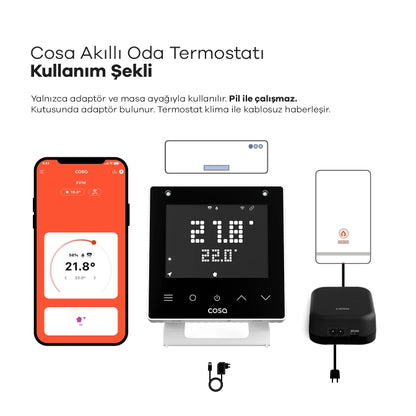 Cosa Kablosuz Kombi ve Klima Kontrolü Kullanım ve Bağlantı